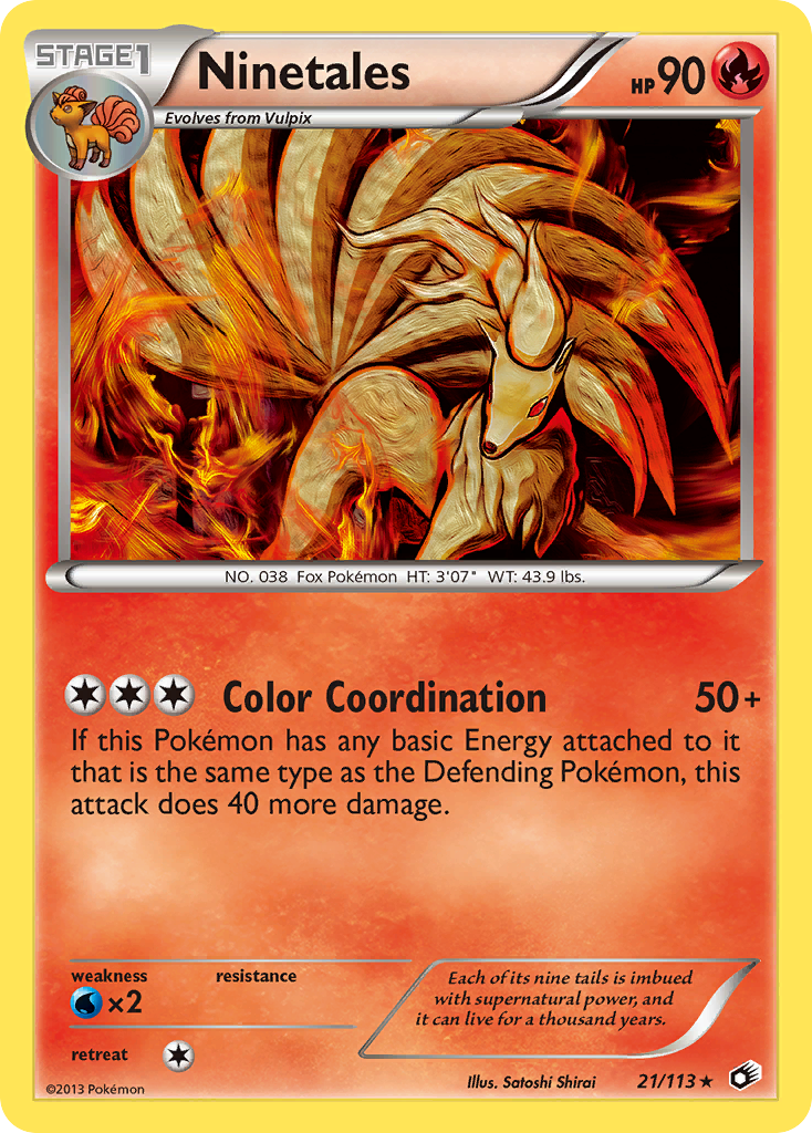 Ninetales – Legendary Treasures 21/113 Pokémon card