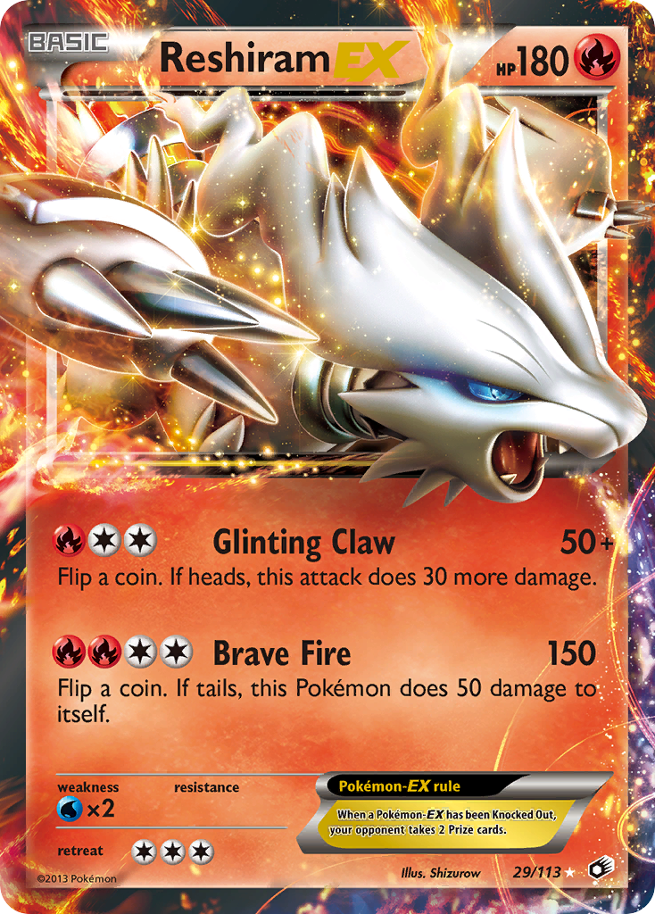 Reshiram-EX – Legendary Treasures 29/113 Pokémon card