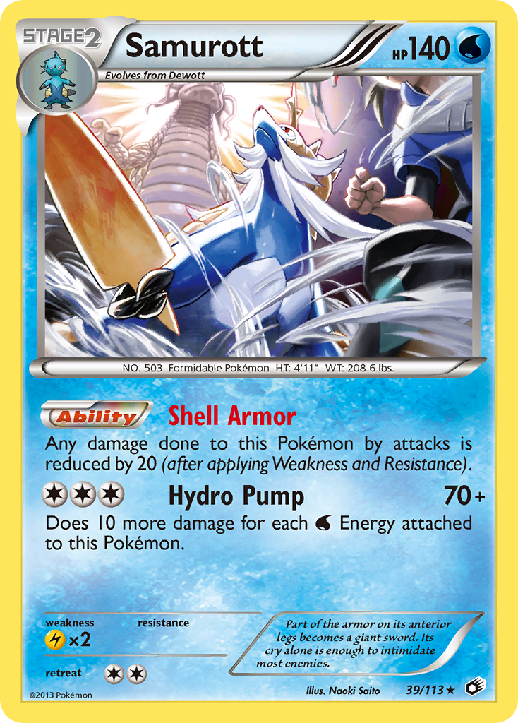 Samurott – Legendary Treasures 39/113 Pokémon card
