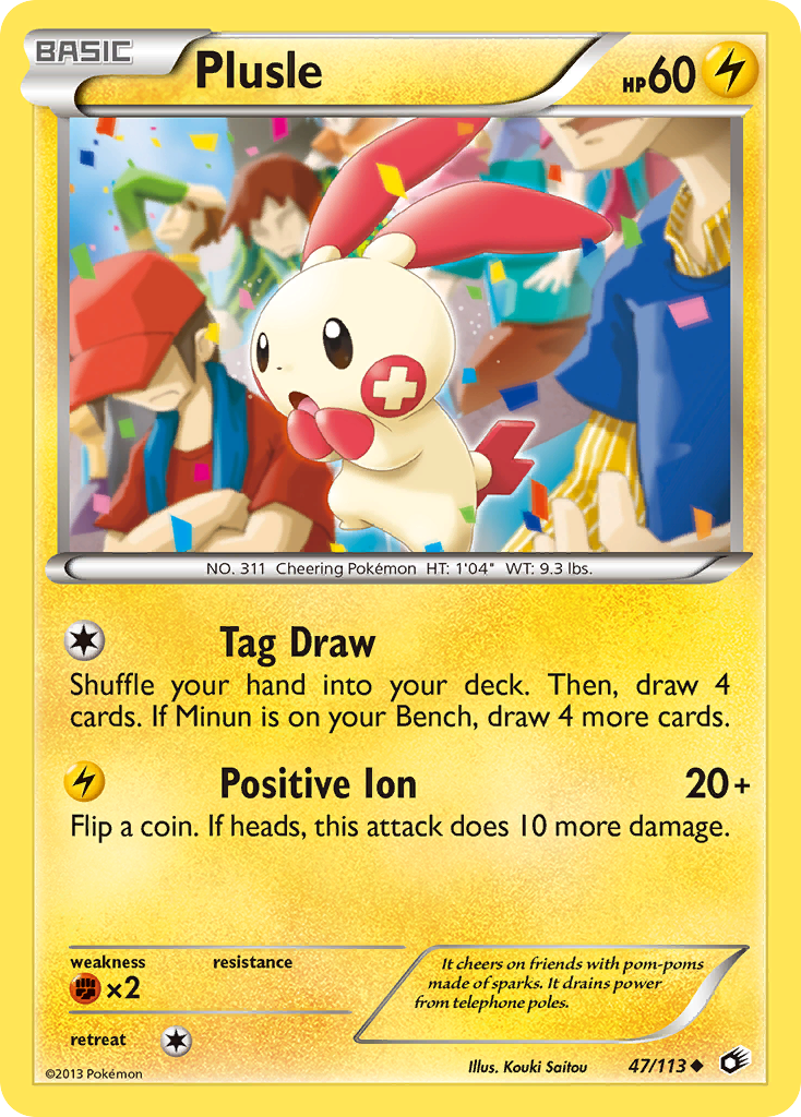 Plusle – Legendary Treasures 47/113 Pokémon card