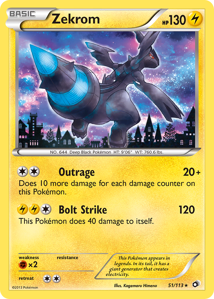 Zekrom – Legendary Treasures 51/113 Pokémon card