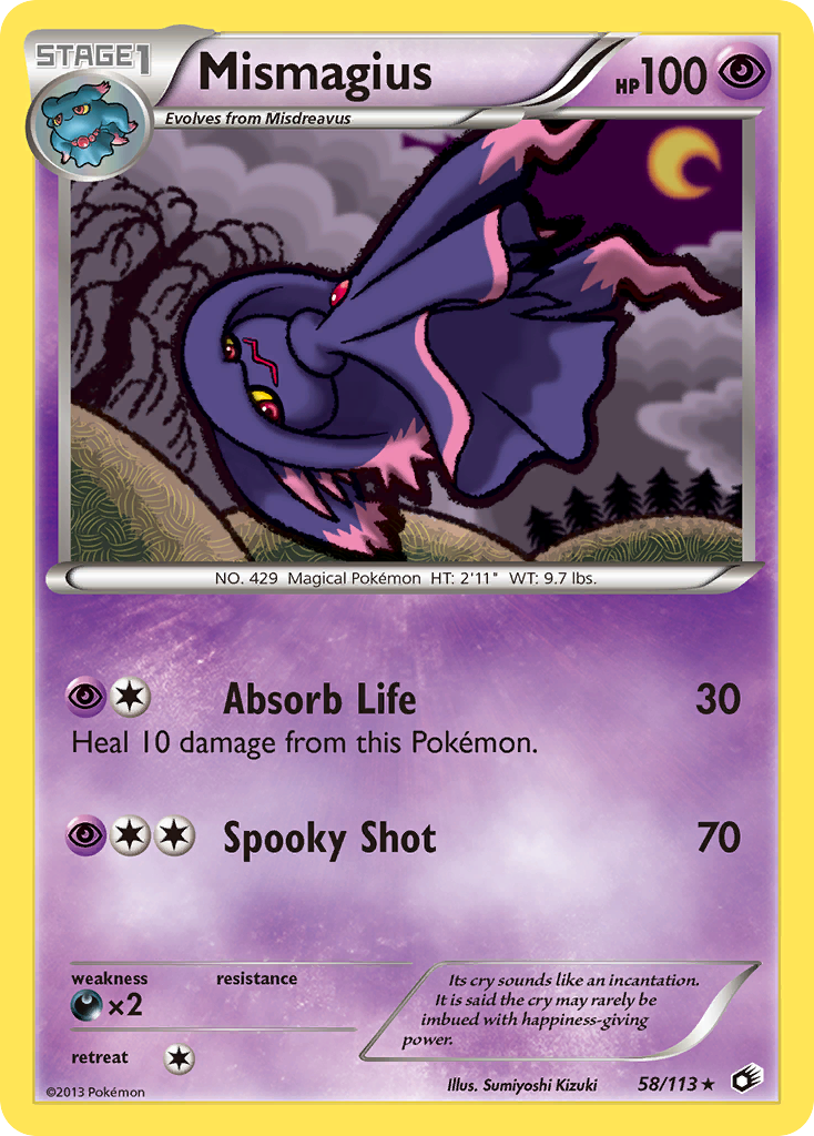 Mismagius – Legendary Treasures 58/113 Pokémon card