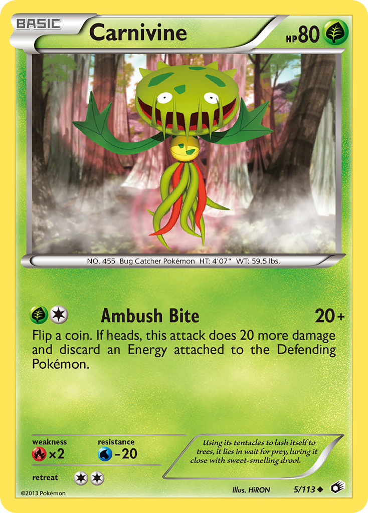 Carnivine – Legendary Treasures 5/113 Pokémon card
