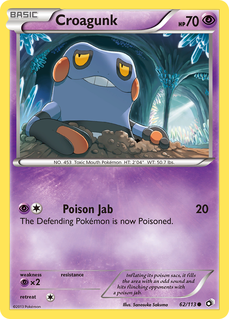 Croagunk – Legendary Treasures 62/113 Pokémon card