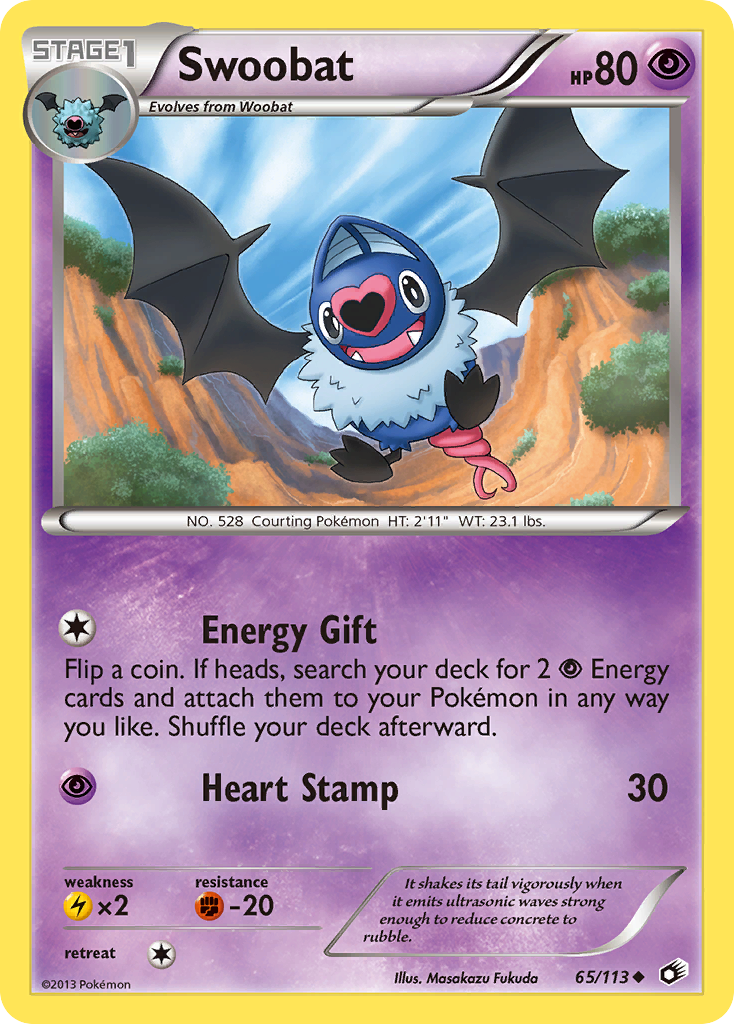 Swoobat – Legendary Treasures 65/113 Pokémon card