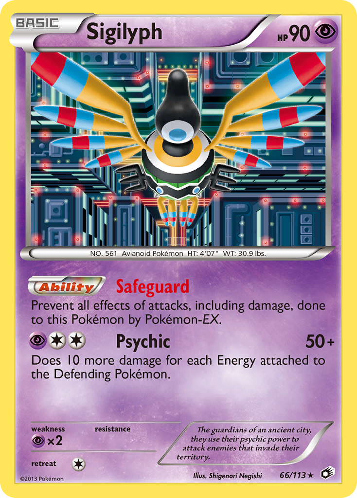 Sigilyph – Legendary Treasures 66/113 Pokémon card