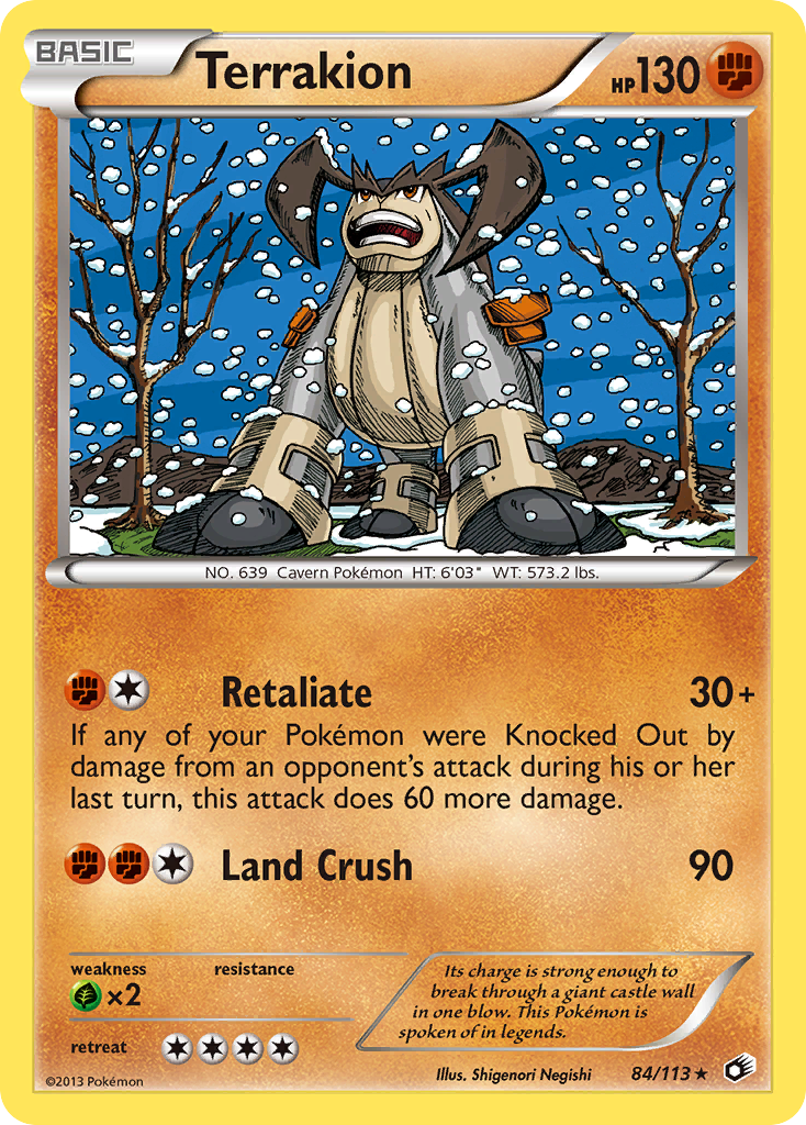 Terrakion – Legendary Treasures 84/113 Pokémon card