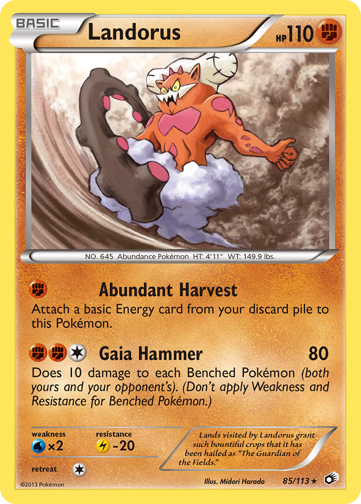 Landorus – Legendary Treasures 85/113 Pokémon card