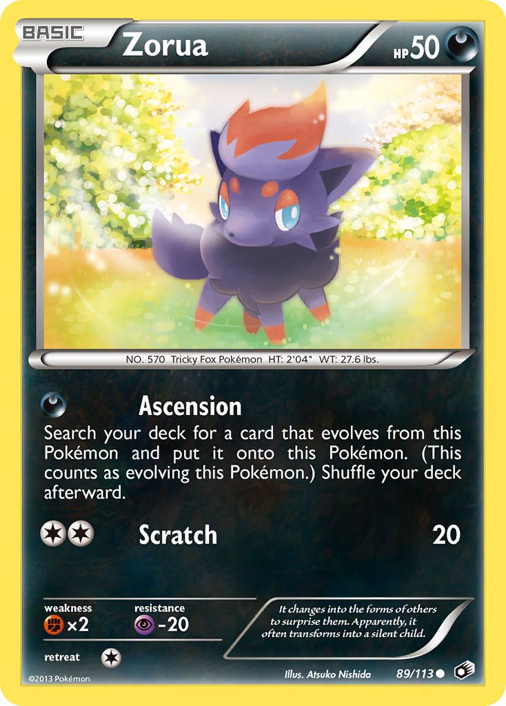 Zorua – Legendary Treasures 89/113 Pokémon card