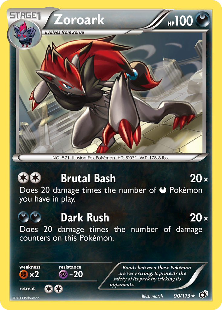 Zoroark – Legendary Treasures 90/113 Pokémon card