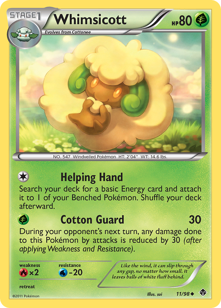 Whimsicott – Emerging Powers 11/98 Pokémon card