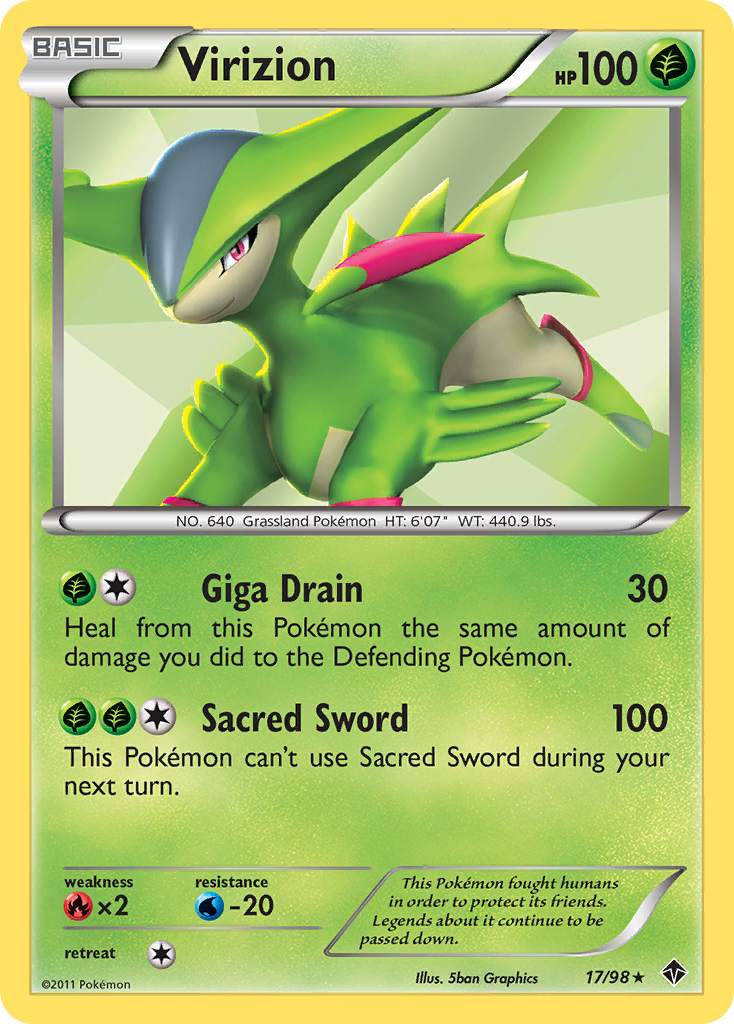 Virizion – Emerging Powers 17/98 Pokémon card