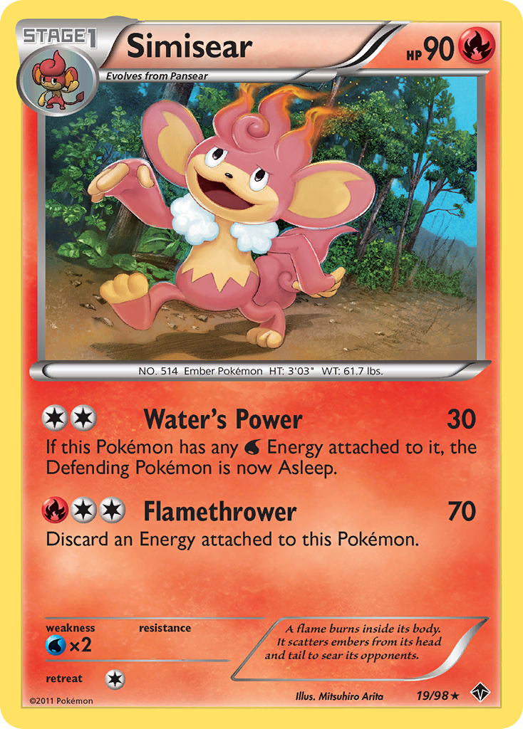 Simisear – Emerging Powers 19/98 Pokémon card