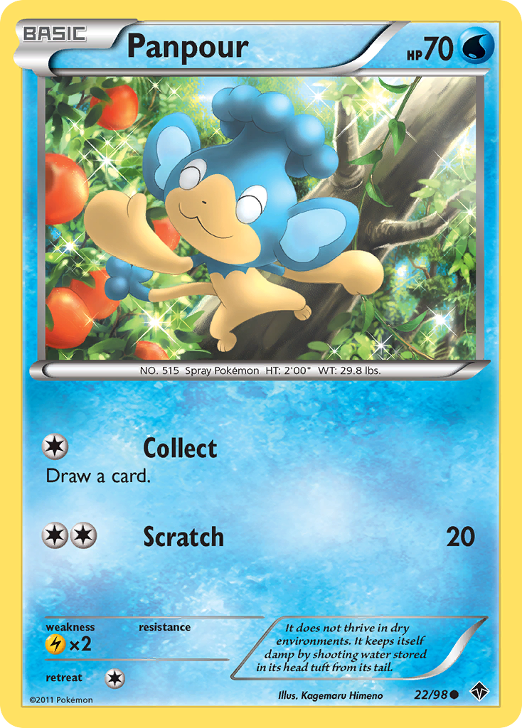 Panpour – Emerging Powers 22/98 Pokémon card