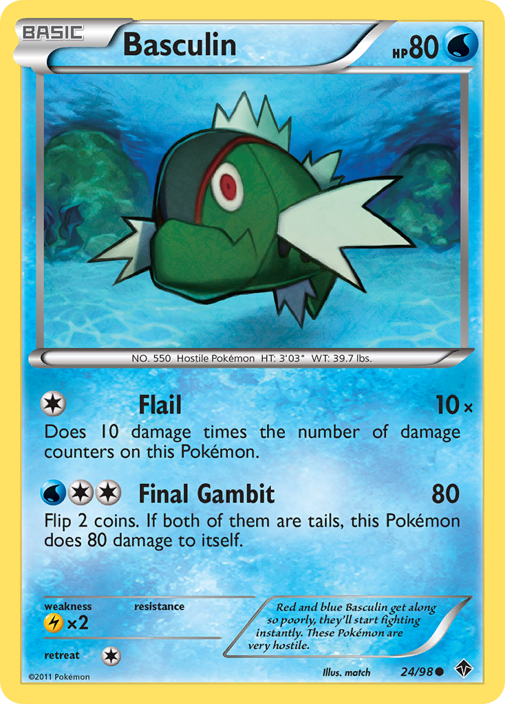 Basculin – Emerging Powers 24/98 Pokémon card