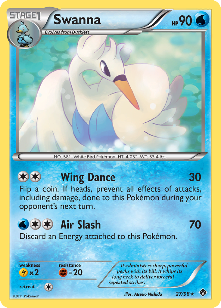 Swanna – Emerging Powers 27/98 Pokémon card