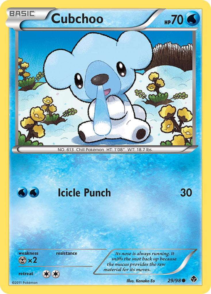 Cubchoo – Emerging Powers 29/98 Pokémon card