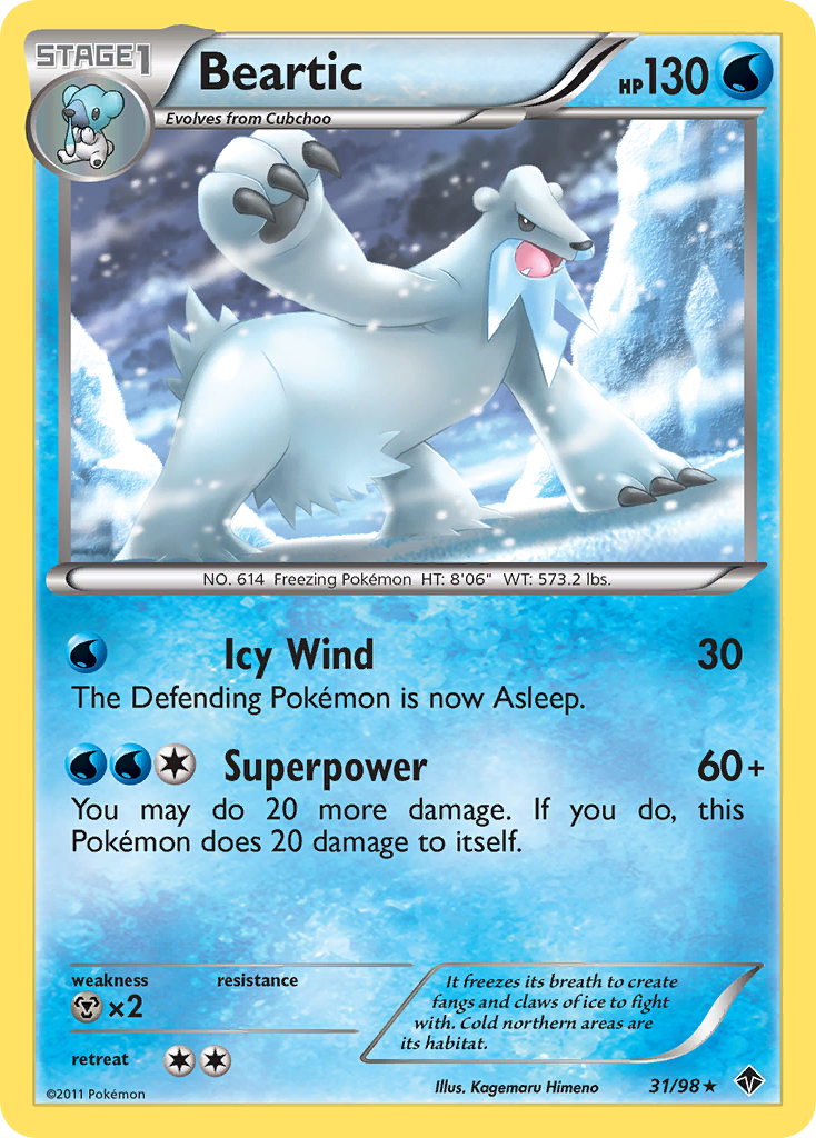 Beartic – Emerging Powers 31/98 Pokémon card