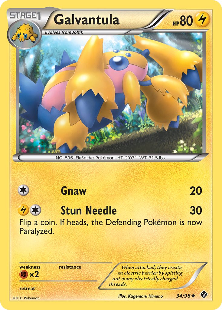 Galvantula – Emerging Powers 34/98 Pokémon card