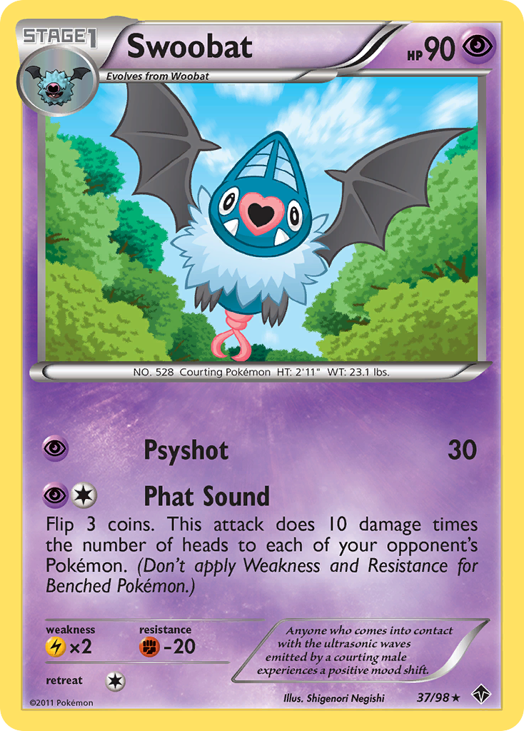 Swoobat – Emerging Powers 37/98 Pokémon card
