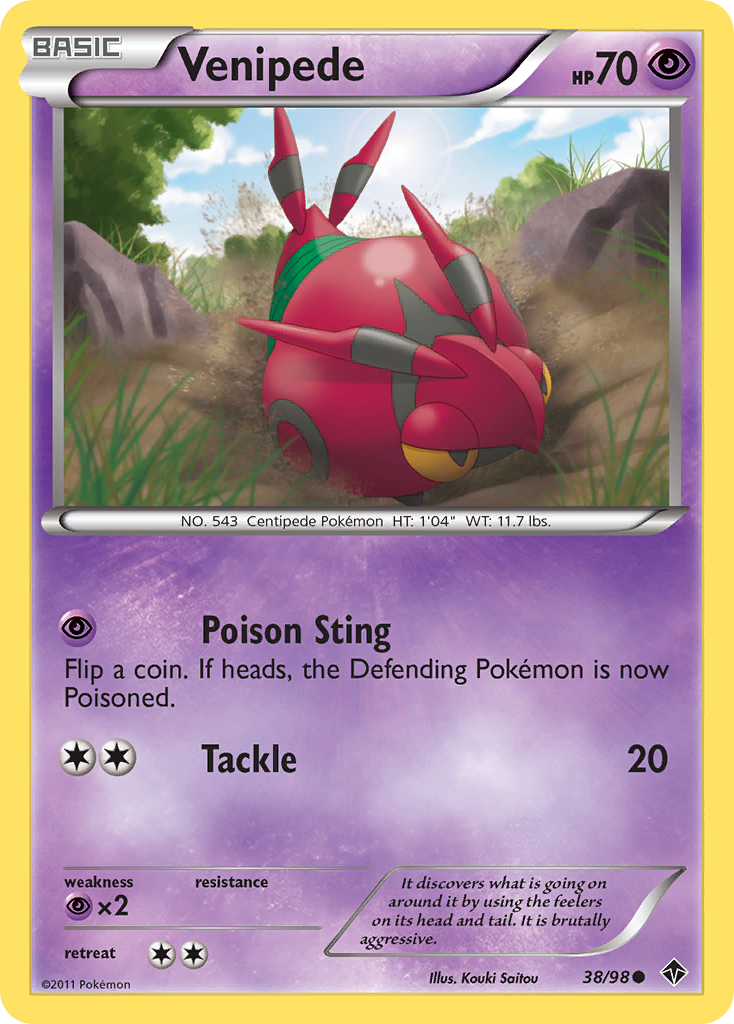 Venipede – Emerging Powers 38/98 Pokémon card