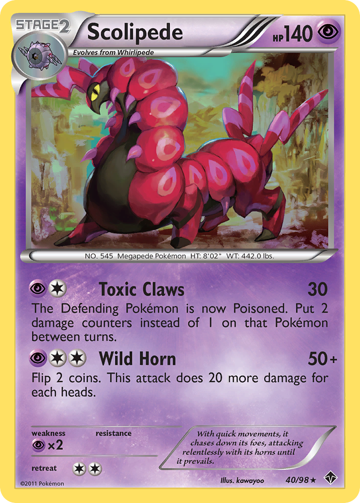 Scolipede – Emerging Powers 40/98 Pokémon card
