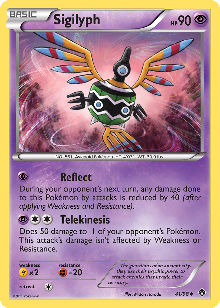 Sigilyph – Emerging Powers 41/98 Pokémon card