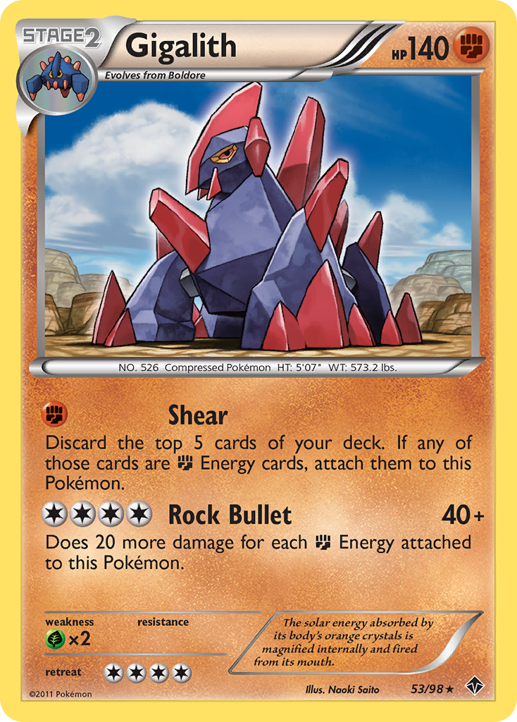 Gigalith – Emerging Powers 53/98 Pokémon card