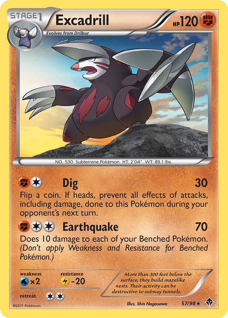 Excadrill – Emerging Powers 57/98 Pokémon card