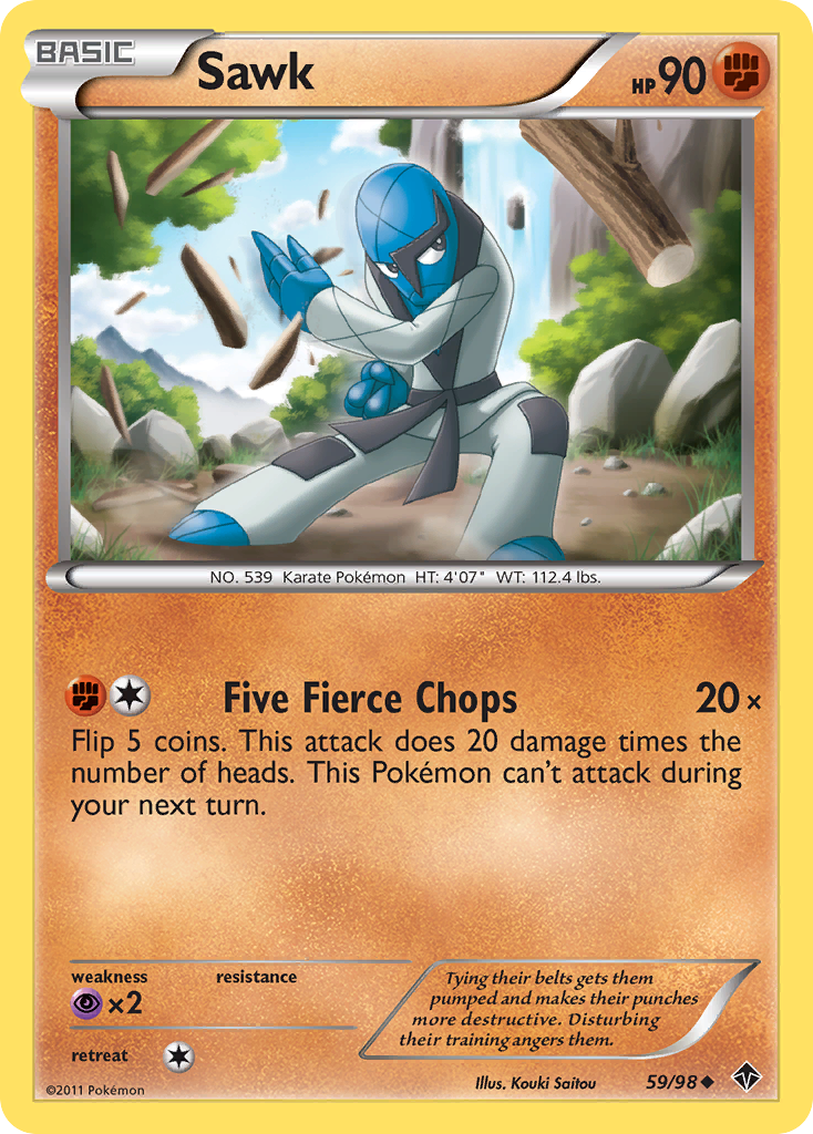 Sawk – Emerging Powers 59/98 Pokémon card
