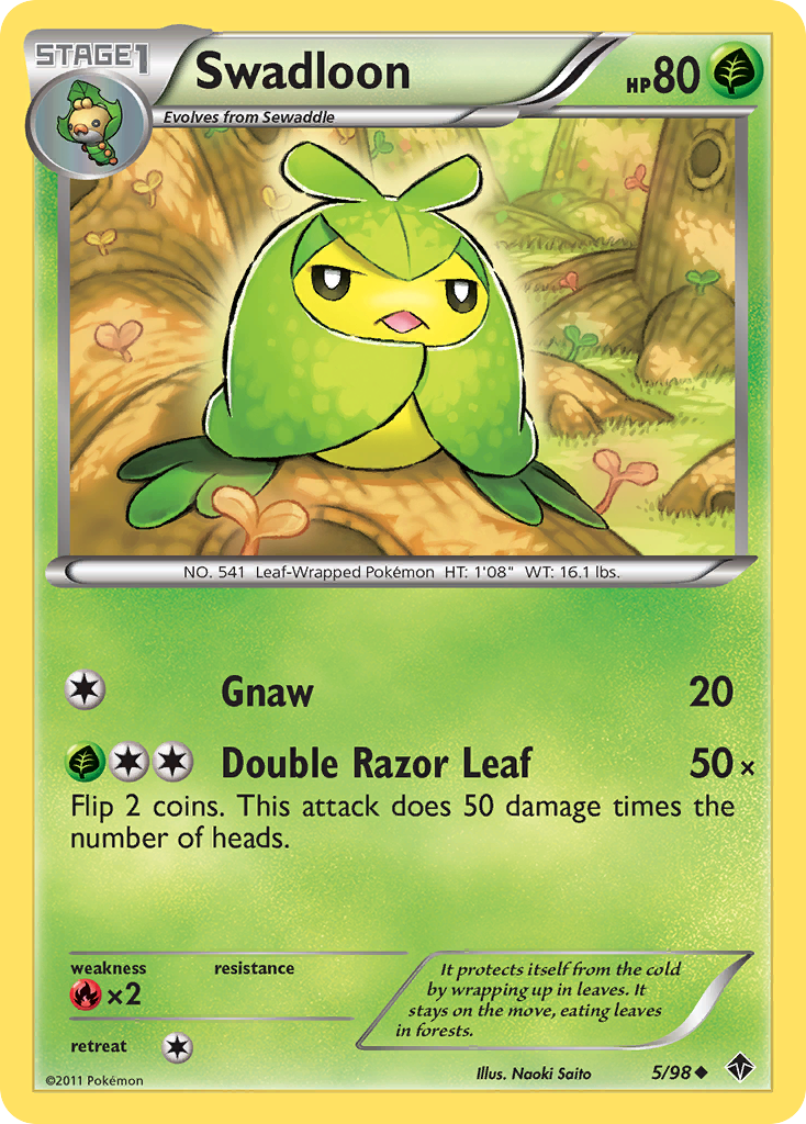 Swadloon – Emerging Powers 5/98 Pokémon card