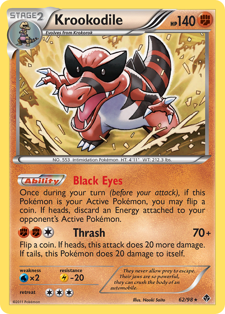 Krookodile – Emerging Powers 62/98 Pokémon card