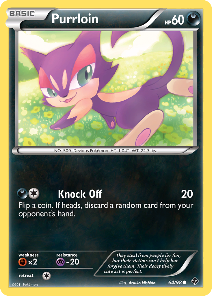 Purrloin – Emerging Powers 64/98 Pokémon card