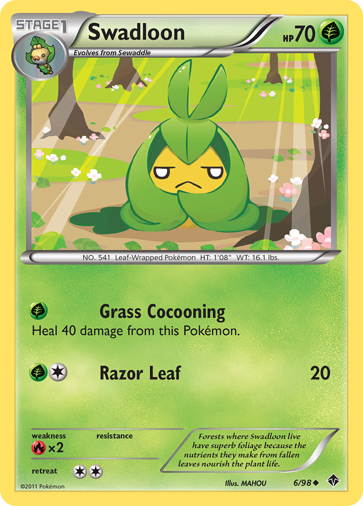Swadloon – Emerging Powers 6/98 Pokémon card