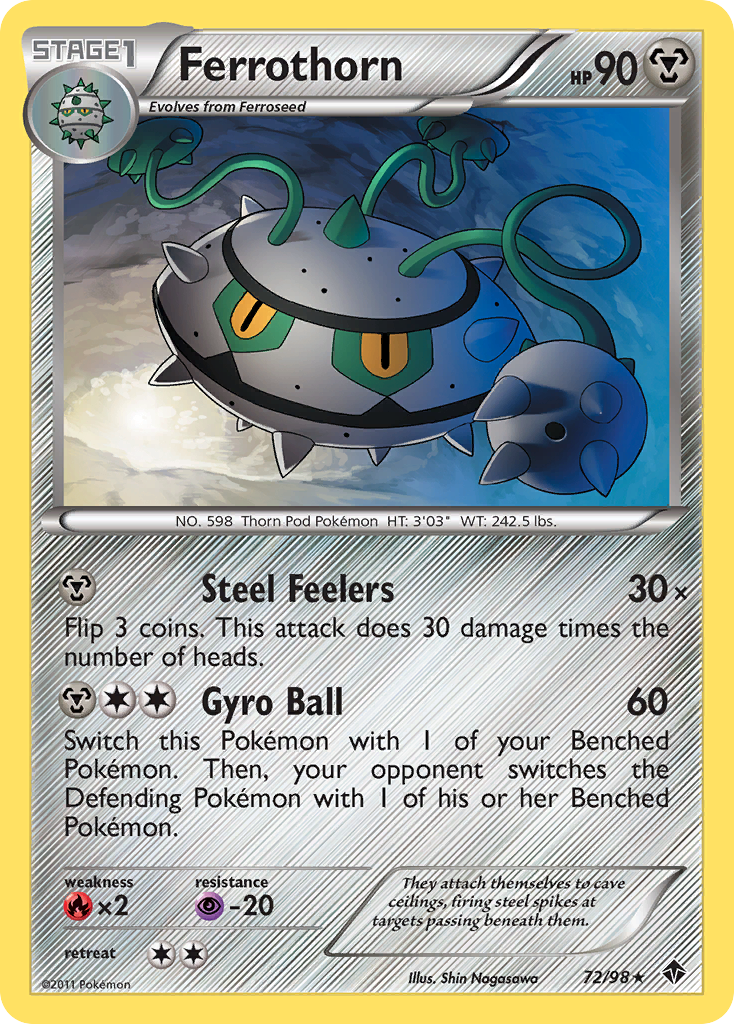 Ferrothorn – Emerging Powers 72/98 Pokémon card
