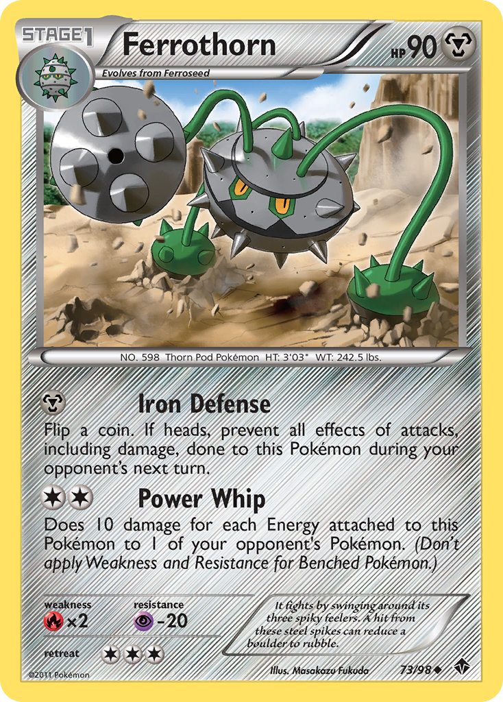Ferrothorn – Emerging Powers 73/98 Pokémon card