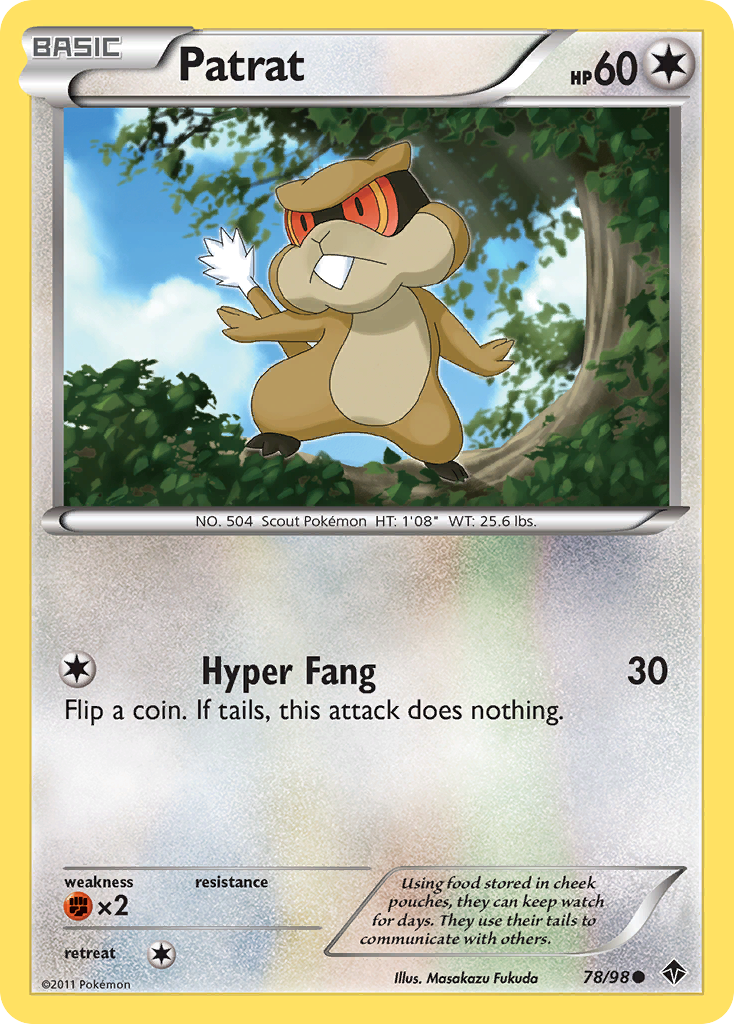 Patrat – Emerging Powers 78/98 Pokémon card