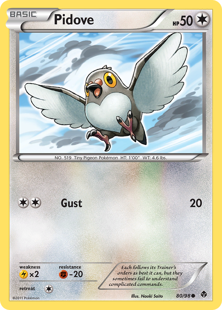 Pidove – Emerging Powers 80/98 Pokémon card