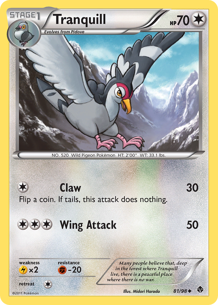 Tranquill – Emerging Powers 81/98 Pokémon card