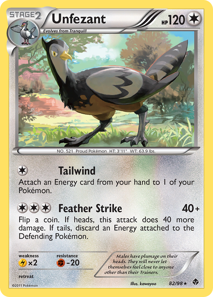 Unfezant – Emerging Powers 82/98 Pokémon card