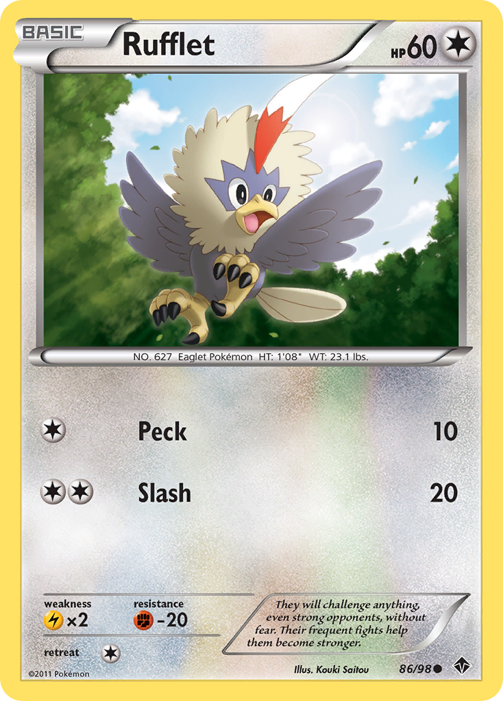 Rufflet – Emerging Powers 86/98 Pokémon card