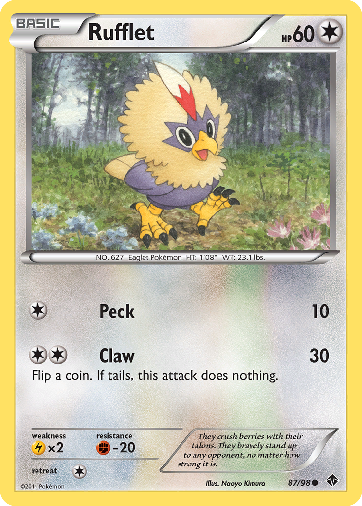 Rufflet – Emerging Powers 87/98 Pokémon card
