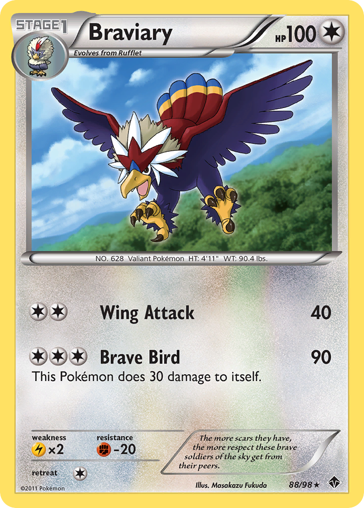 Braviary – Emerging Powers 88/98 Pokémon card