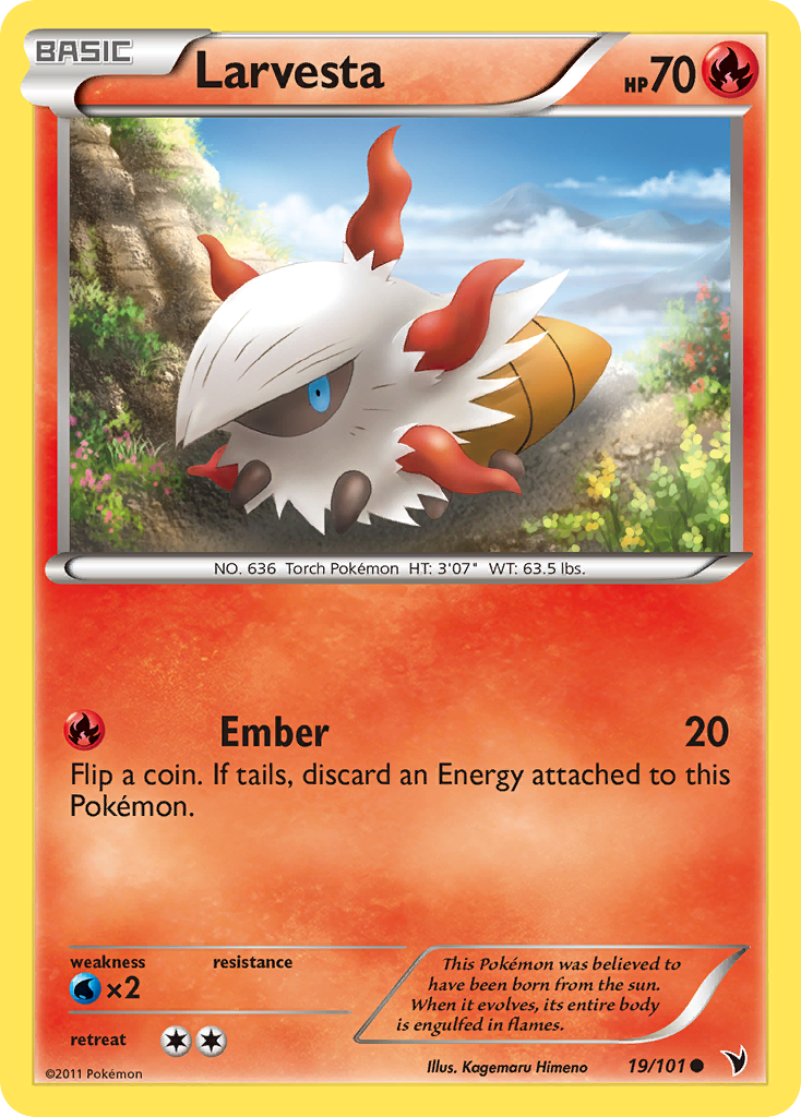 Larvesta – Noble Victories 19/101 Pokémon card