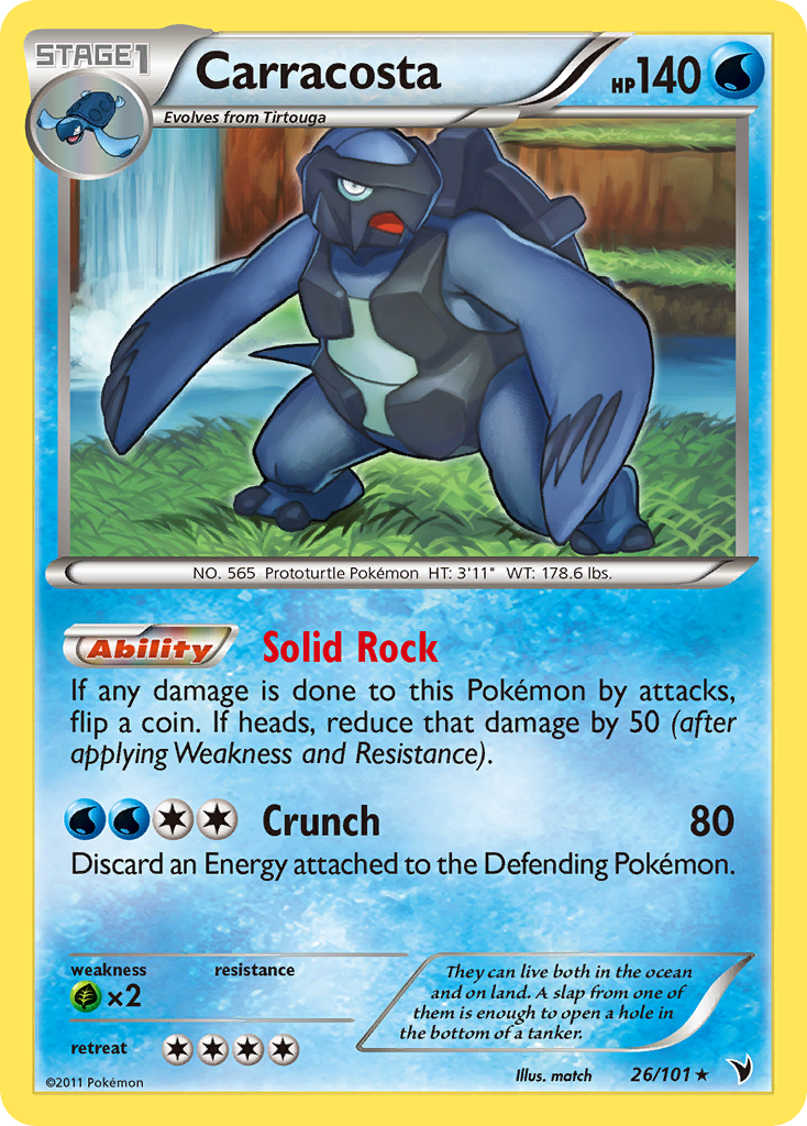 Carracosta – Noble Victories 26/101 Pokémon card
