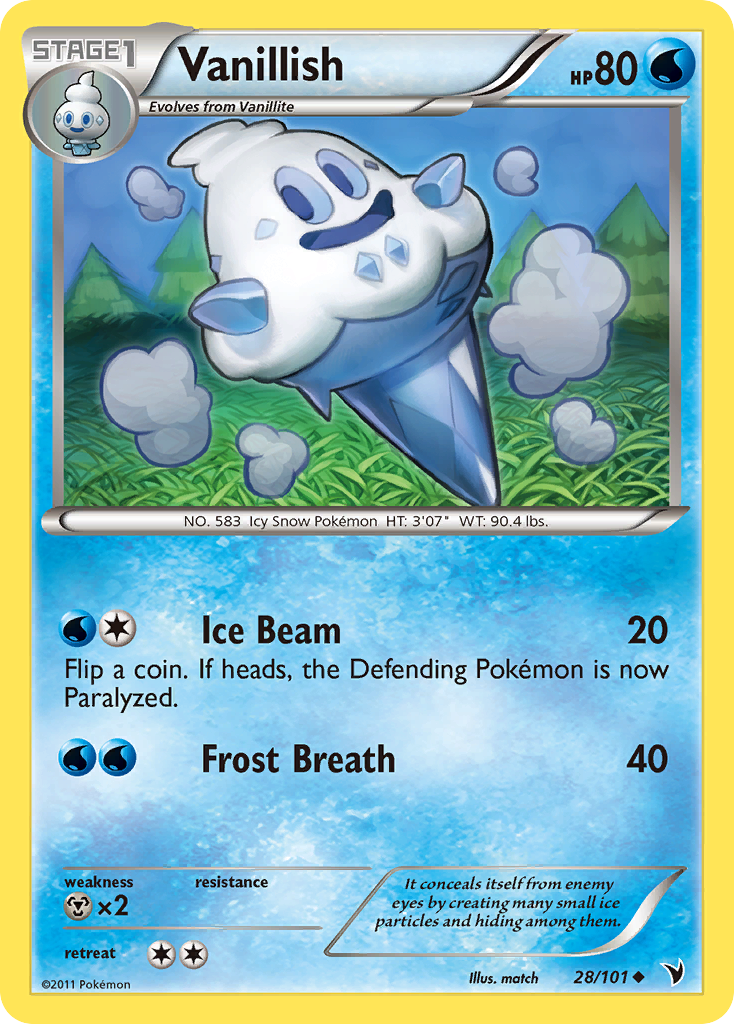 Vanillish – Noble Victories 28/101 Pokémon card