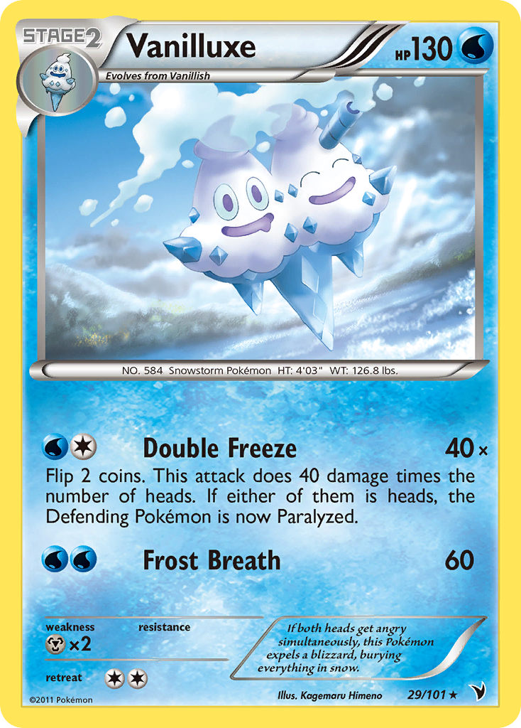 Vanilluxe – Noble Victories 29/101 Pokémon card