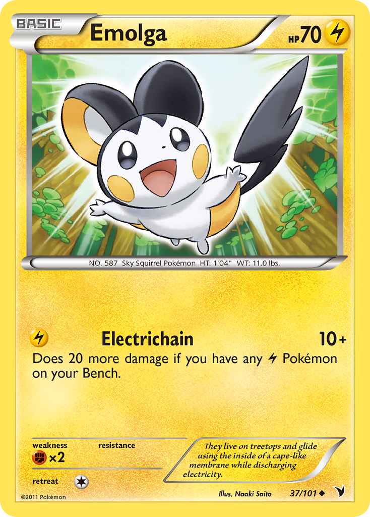 Emolga – Noble Victories 37/101 Pokémon card