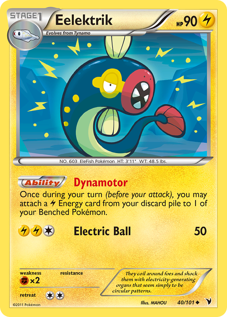 Eelektrik – Noble Victories 40/101 Pokémon card