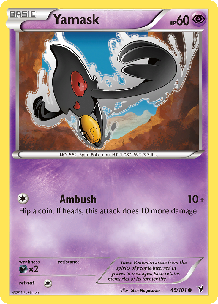 Yamask – Noble Victories 45/101 Pokémon card